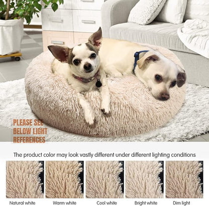 Calming Dog Bed for Medium Dogs Washable Donut 30 inches Anti-Slip Pet Bed - Image 2