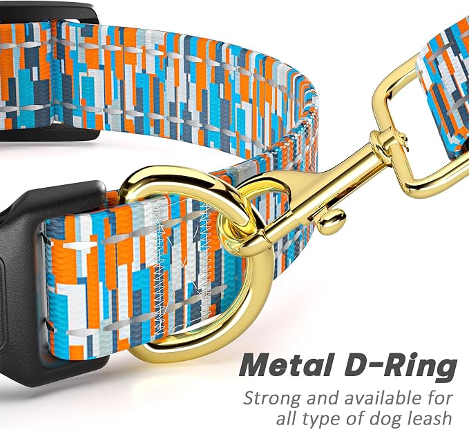 Reflective Dog Collar for Medium Dogs, Cute Boho Adjustable Heavy-Duty Nylon - Image 5