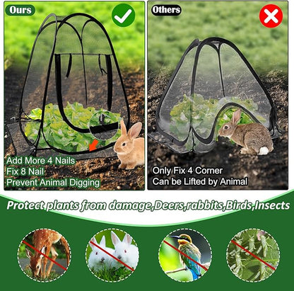 Pop Up Mesh Plant Protectors from Animals, Large Plant Netting Guard Cover - Image 5