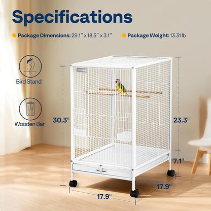 VIVOHOME 30 Inch Height Wrought Iron Bird Cage - Image 7