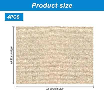 4 Pack Cat Scratch Mats 24”x16”, Self-Adhesive Trimmable Cat Scratching Post - Image 2