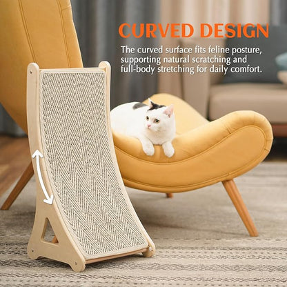 PETKARAY Curved Cat Scratcher, Sisal Kitty Scratching Ramp, L Shape Scratch Pad - Image 4