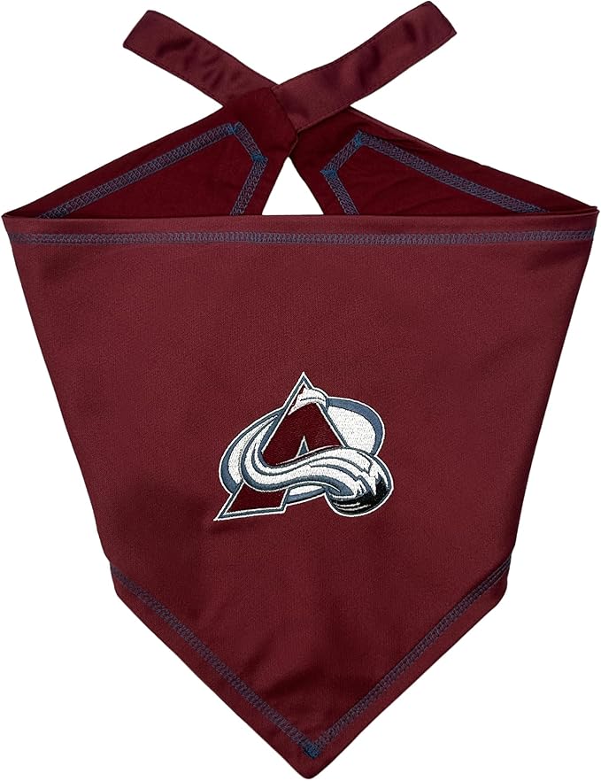Pets First NHL Colorado Avalanche TIE Bandana, Size Small/Medium. Dog Bandana by PETSFIRST