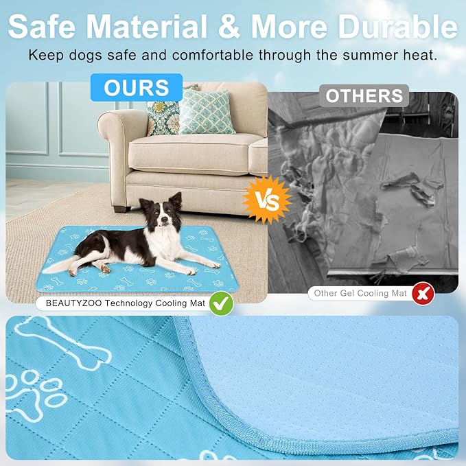 BEAUTYZOO Upgraded Dog Self Cooling Mat Ice Silk Chill Pads - Image 8