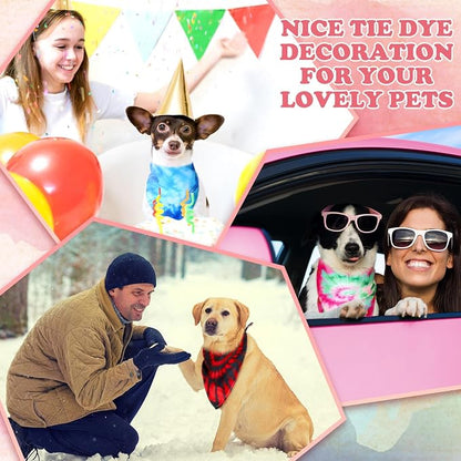 200 Pcs Tie Dye Dog Bandanas Bulk Pet Bibs Colorful Triangle Scarf Tie Dye Pet - Image 6