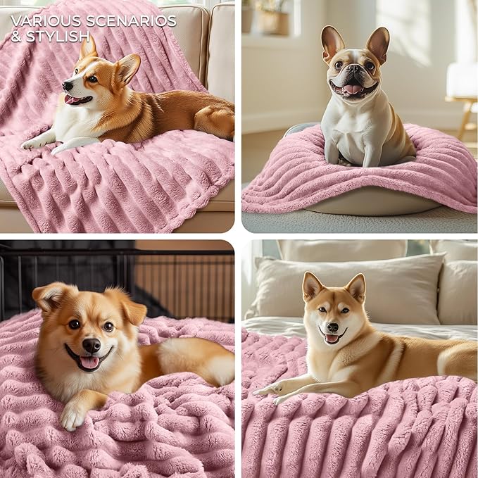 LINENLUX 1 Pack 3 Soft Dog Blanket Washable Warm Fleece Cat Blankets - Image 4