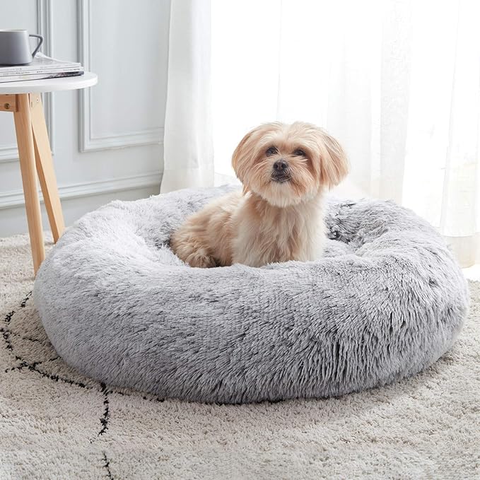 WESTERN HOME WH Calming Soft Round Dog & Cat Bed, Anti-Anxiety Donut Cuddler by WESTERNHOME