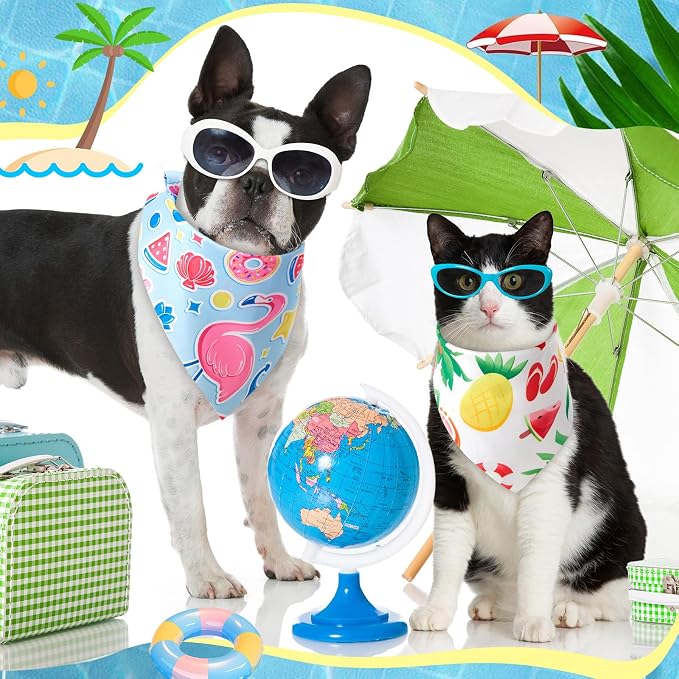 Chunful 100 Pieces Dog Bandanas Bulk Summer Pet Bandanas Pack Triangle Scarf - Image 5