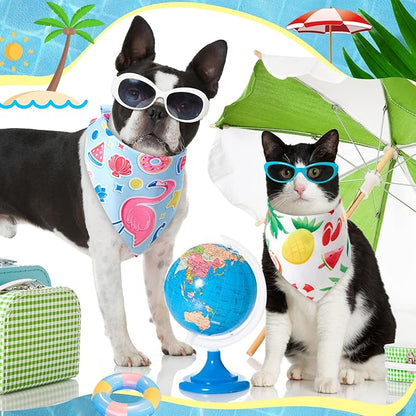Chunful 100 Pieces Dog Bandanas Bulk Summer Pet Bandanas Pack Triangle Scarf - Image 5