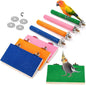 8 Pcs Bird Perch Stand Toy, Colorful Wood Parrot Perch Stand Platform Paw by Mezchi