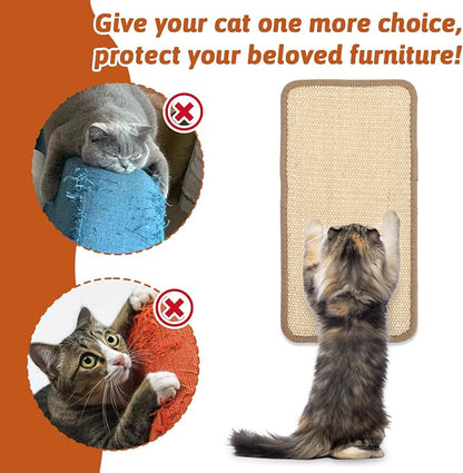 4 Pack Cat Scratcher Mat, 15.7x7.8 Inch Sisal Scratching Pad - Image 5