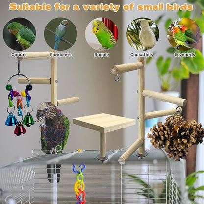 PINVNBY 3 PCS Wooden Small Bird Playground - Image 10