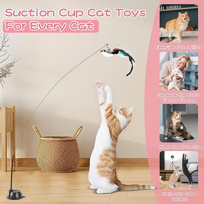 Interactive Bird Simulation Cat Toy Set, Cat Wand Toys, Wand Self-Holding - Image 2