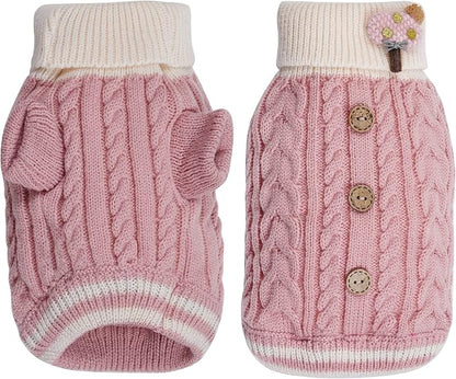Dog Sweater Turtleneck Knitwear Doggie Pullover Sweater Doggy Winter Coat Warm - Image 2