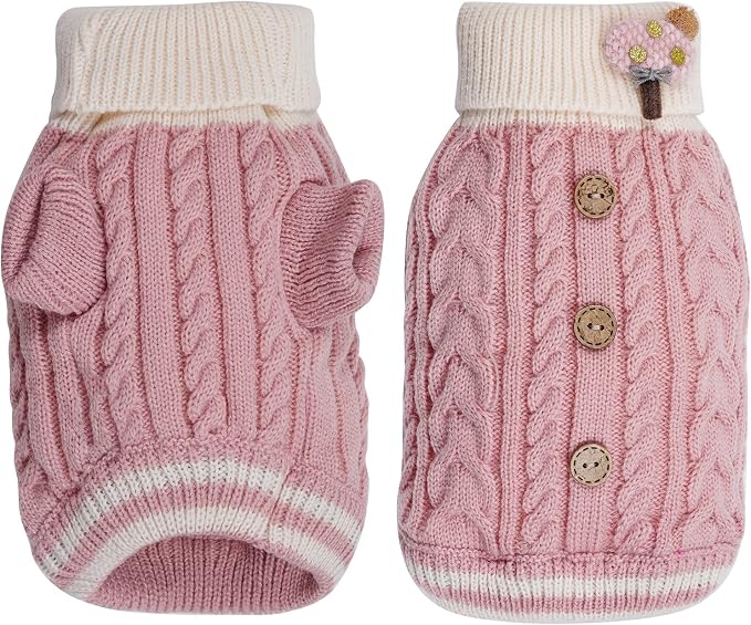 Dog Sweater Turtleneck Knitwear Doggie Pullover Sweater Doggy Winter Coat Warm - Image 3