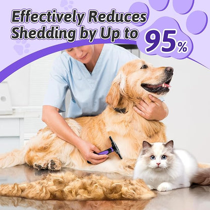 MIU COLOR Long Hair Pet Grooming Brush, Deshedding Tool - Image 3