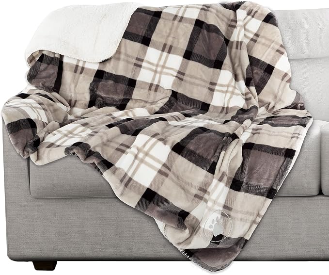 Pet Blanket - Reversible Waterproof Plaid Throw Protects Couch, and Bed from - Image 6
