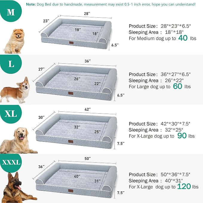 Orthopedic Dog Beds for Large Dogs, Waterproof Lined Egg Crate Foam Pet Bed Mat - Image 5