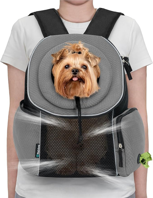 PetAmi Dog Front Carrier Backpack, Ventilated Adjustable Dog Pet Cat Chest by PetAmi