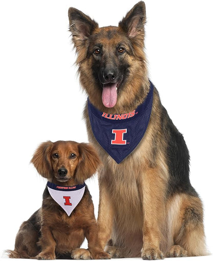 Pets First Collegiate Pet Accessories, Reversible Bandana, Illinois Fighting - Image 5