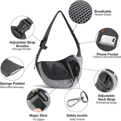 FDJASGY Pet Sling Carrier for Small Dogs Cats, Breathable Mesh Travelling Hand - Image 3