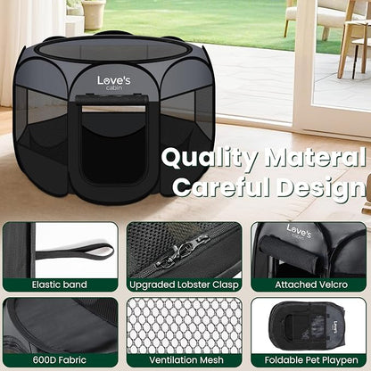Love's cabin Pet Puppy Dog Playpen, Small Dog Tent Crates Cage Indoor/Outdoor - Image 5