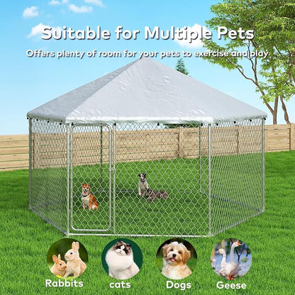 9.1x9.1 FT Outdoor Dog Kennel Heavy Duty Dog Enclosure - Image 8