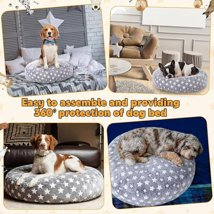 Youyole Medium Washable Round Dog Bed Cover Replacement Waterproof 30 x 30 x 10 - Image 4