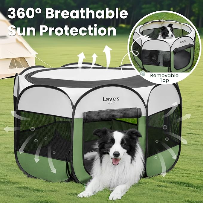 Love's cabin Pet Puppy Dog Playpen, Large Dog Tent Crates Cage Indoor/Outdoor - Image 9