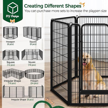 Yaheetech Dog Playpen Outdoor, 47 inch 6 Panels Dog Pen Indoor Heavy Duty Puppy - Image 5