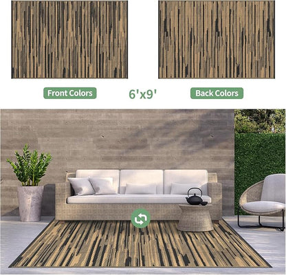 GENIMO Outdoor Rug for Patio Clearance, Reversible Plastic Straw Rugs for RV - Image 2