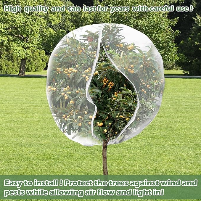 2 Pack 6 x 6.6 ft Large Fruits Tree Netting, Garden Mesh Insect Tree Cover - Image 6