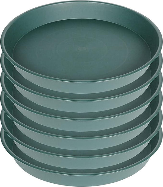 6 Pack of 7 inch Plant Saucer, Heavy Duty Plastic Plant Water Tray 7 inch Round by Bleuhome