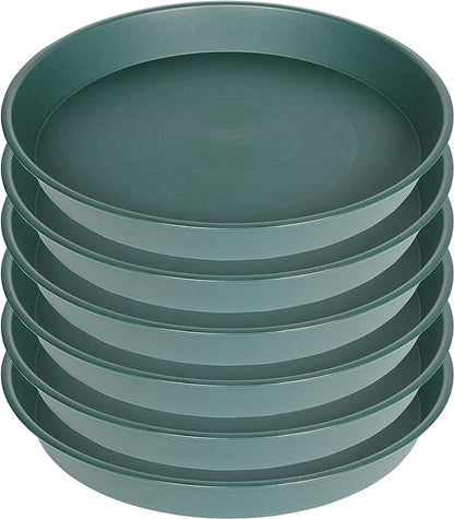 6 Pack of 10 inch Plant Saucer Bird Bath Bowl, Heavy Duty Plastic Plant Saucer by Bleuhome