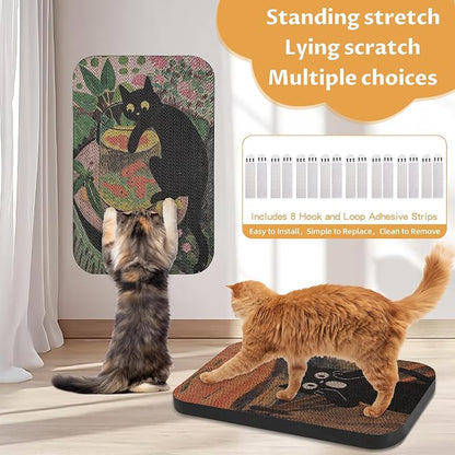 2 Packs Art Cat Wall-Mountable Scratching Board 16.7x11x1 Inch Cat Wall Scratch - Image 3