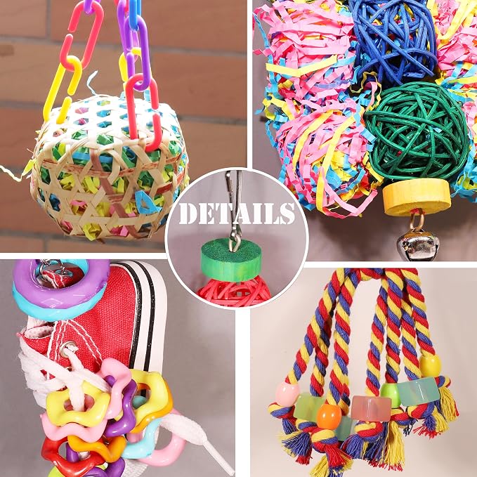 Bird Toys for Parakeet，ESRISE Parrot Conure Chewing Shredding Foraging Toys - Image 6