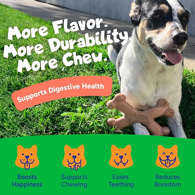 Chew’EMS X Bone Dog Chew Toy for Aggressive Chewers – Long-Lasting Chicken - Image 3