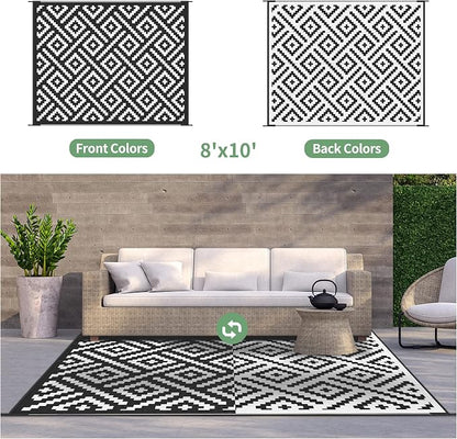 GENIMO Outdoor Rugs 8x10 Waterproof, Reversible Mats, Area Plastic Straw Rug - Image 7