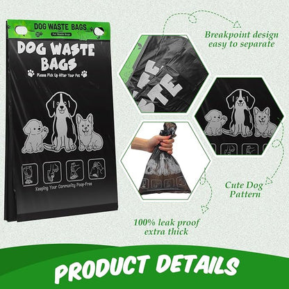 Ireer 40 Count 4000 Pcs Header Bag Bulk Cute Dog Pet Waste Bags Bulk Poop - Image 3