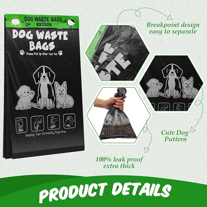 Ireer 20 Count 2000 Pcs Header Bag Bulk Cute Dog Pet Waste Bags Bulk Poop - Image 4
