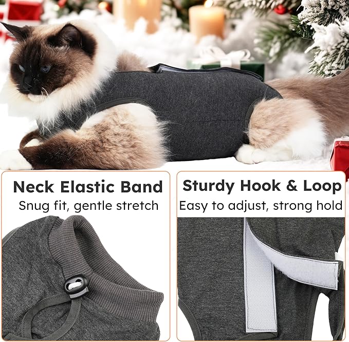 Cat Recovery Suit After Surgery, Breathable Cat Surgery Recovery Suit - Image 3