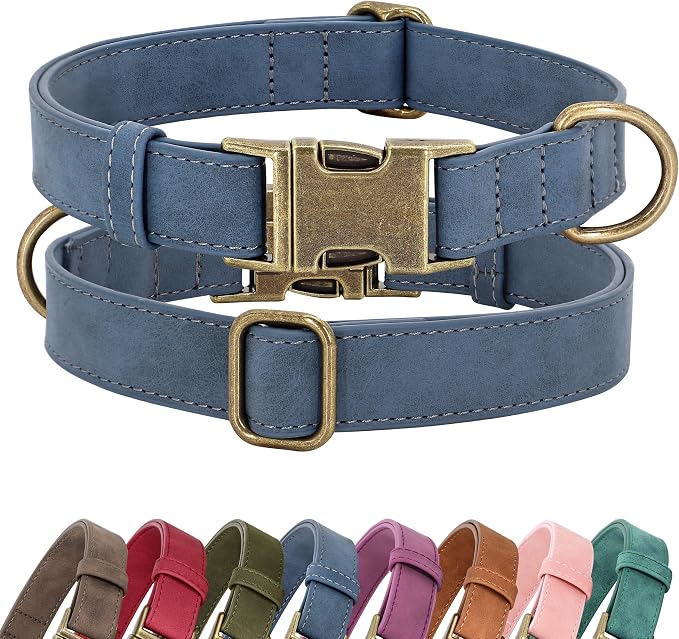 Didog Soft PU Leather Dog Collar, Stylish Quick Released Dog Collar by Didog