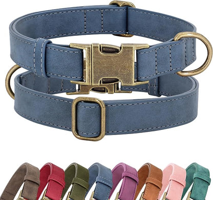 Didog Soft PU Leather Dog Collar, Stylish Quick Released Dog Collar by Didog