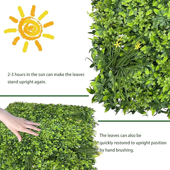 Artificial Plant Wall Roll: 40X120 in UV-Anti Ivy Privacy Fence Screen Faux - Image 7