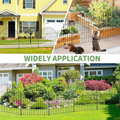 10 Panels No Dig Decorative Garden Fence, 32in x 23.6ft Outdoor Animal Barrier - Image 4