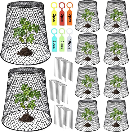 10 Pcs 9"×9" Chicken Wire Plant Protectors from Animals, Plant Cage Garden by Doksving