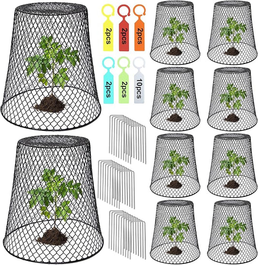 10 Pcs 9"×9" Chicken Wire Plant Protectors from Animals, Plant Cage Garden by Doksving