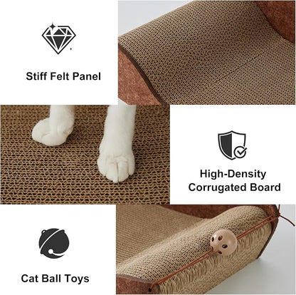 2 Pack 26'' Cardboard Cat Scratcher Bed - Image 8