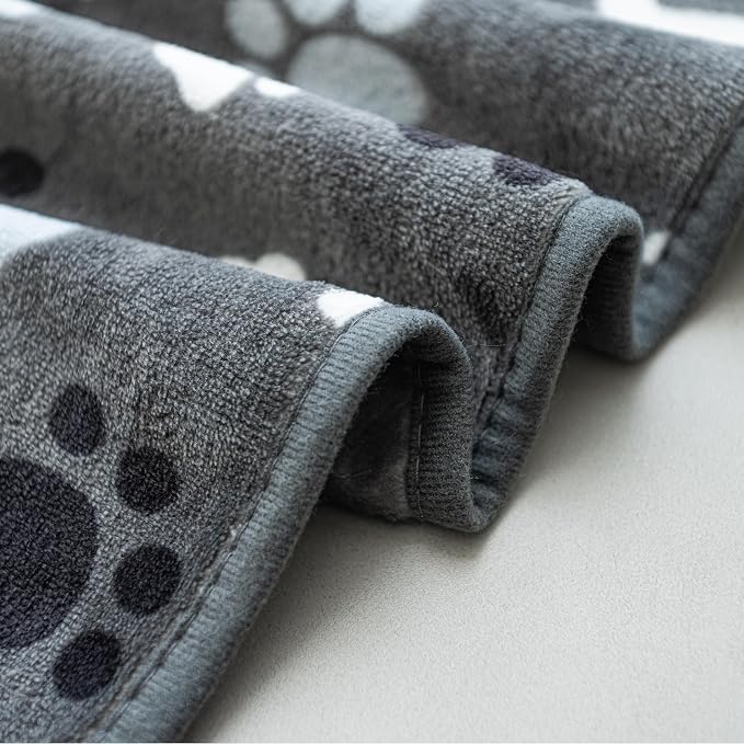 Dog Blanket Paw Bone Pattern 1 Pack 2 Super Soft Warm Flannel Sofa Cover Car - Image 5