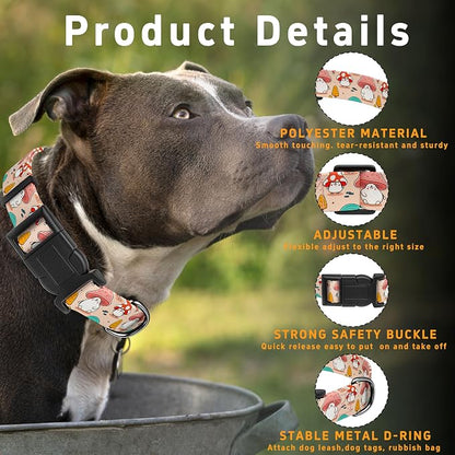 Dog Collar, Cute Cartoon Mushroom Boys Girls Puppy Collar - Image 2